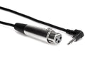 Hosa XVM101F Microphone Cable XLR3F to Right-angle 3.5 mm TRS - 1 ft