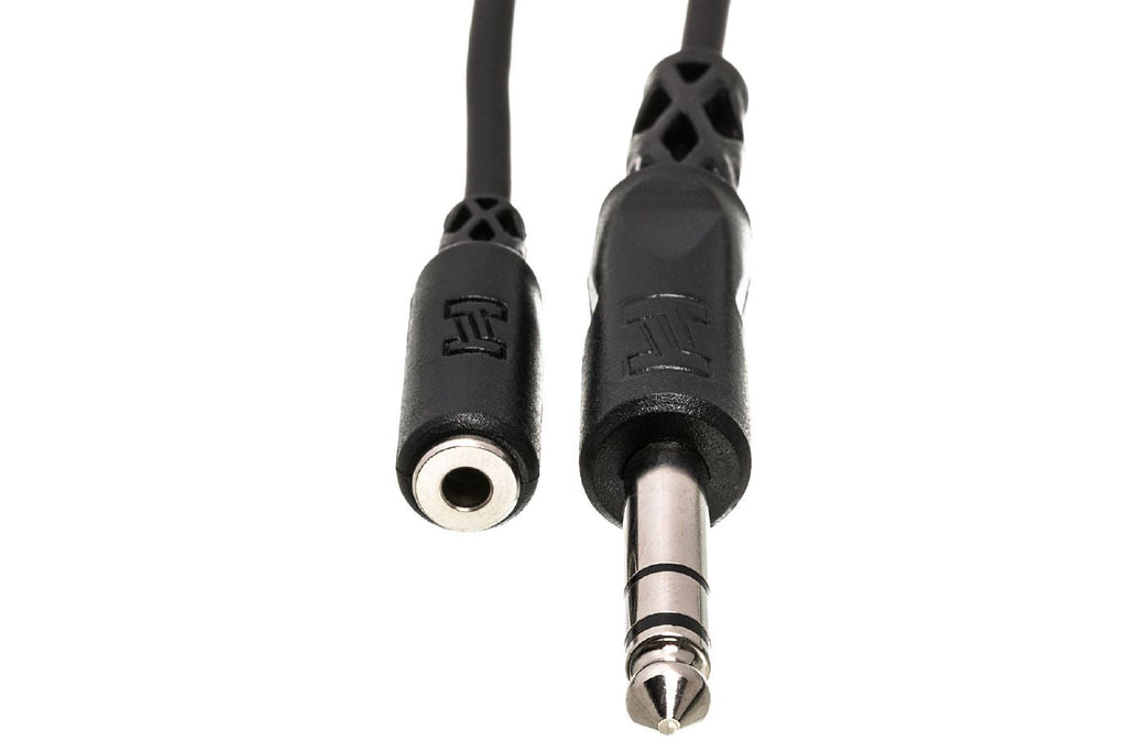 Hosa MHE325 1/4 In M TRS to 1/8 In Mini F Extension Cable - 7.62 m