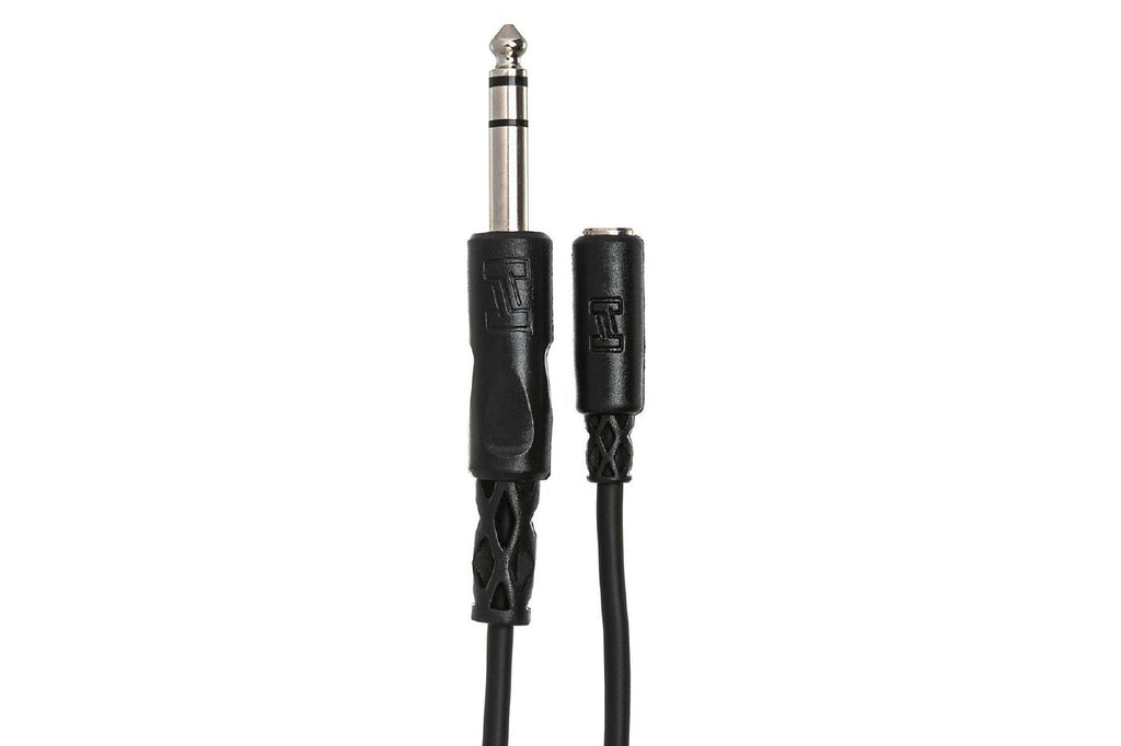 Hosa MHE325 1/4 In M TRS to 1/8 In Mini F Extension Cable - 7.62 m