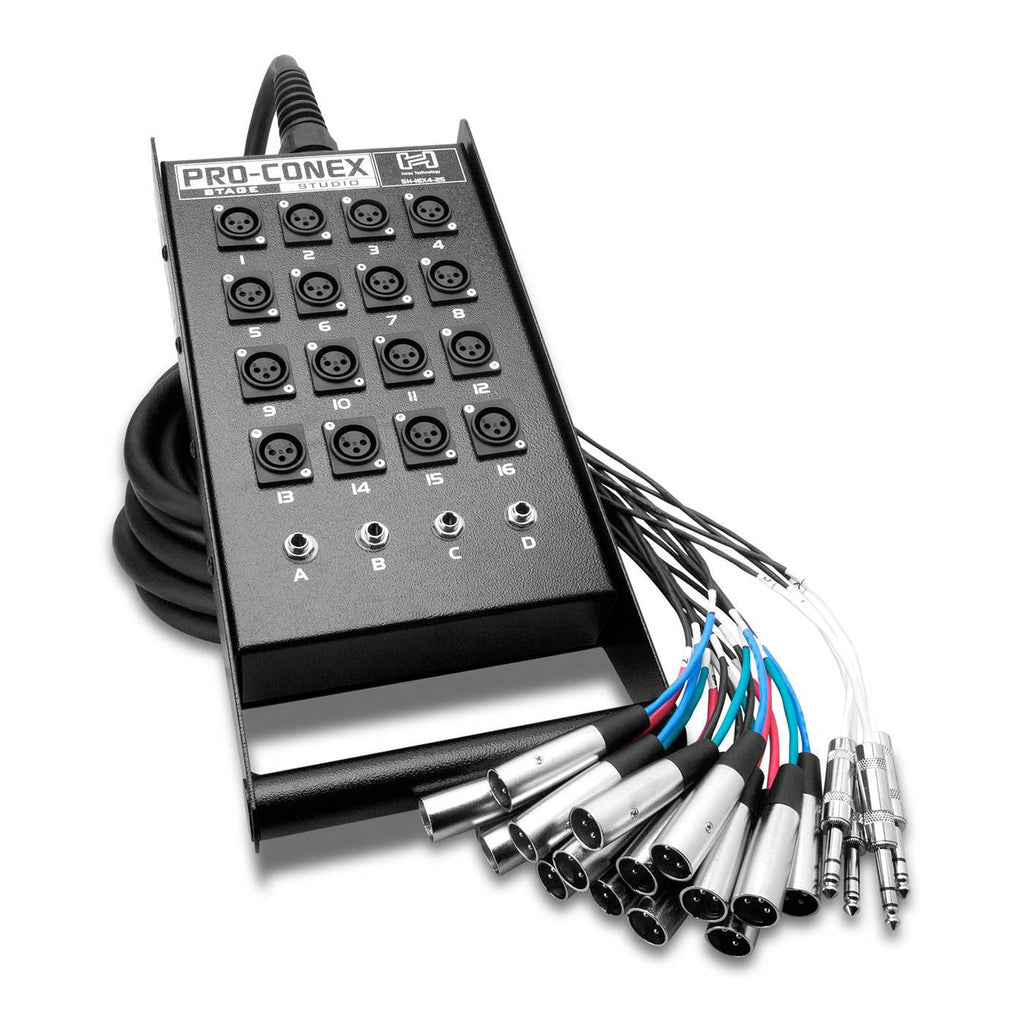 Hosa SH-16X4-50 Pro-Conex Stage Box Snake with 16 XLR in and 4 TRS out - 50ft