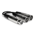 Hosa YXM-121 XLR female to dual XLR male Y cable adaptor for professional audio connections