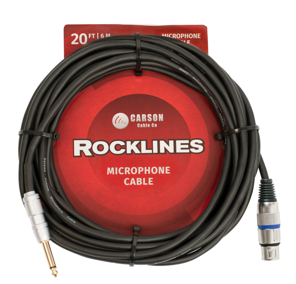 Carson ROM20H Rocklines XLR to ¬º Microphone Cable - 6m