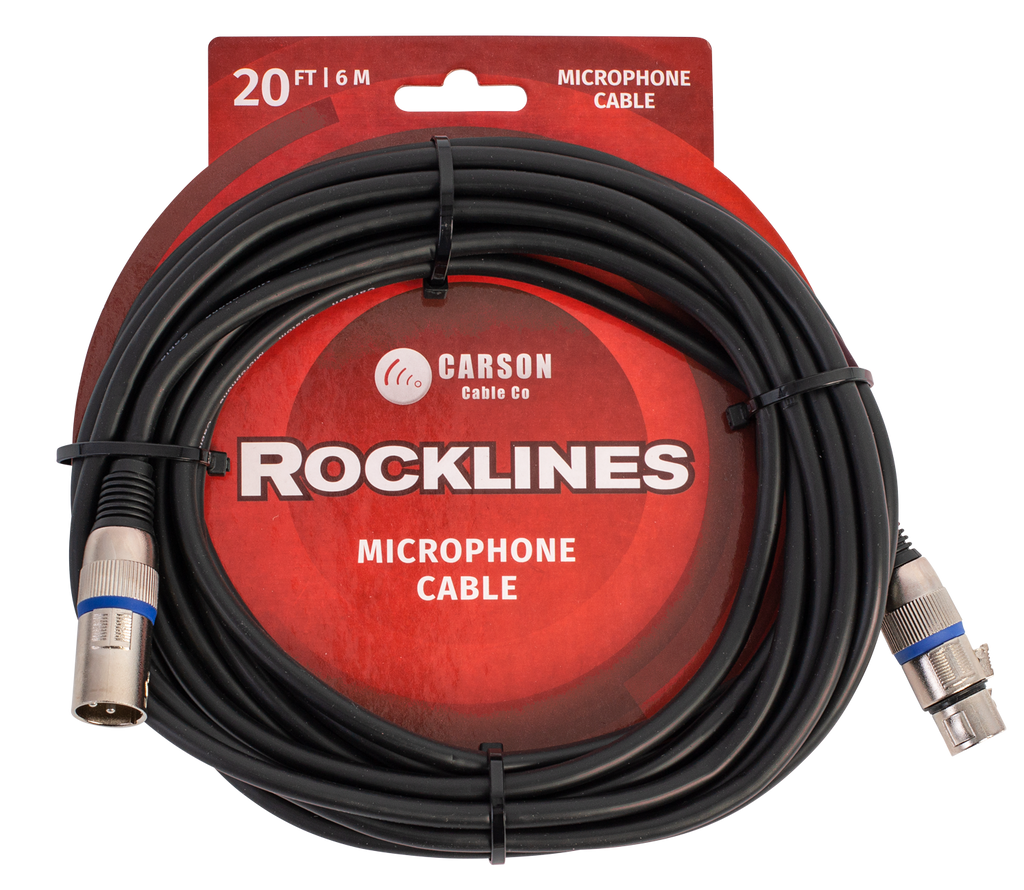 Carson ROM20L Rocklines XLR to XLR Microphone Cable - 6m