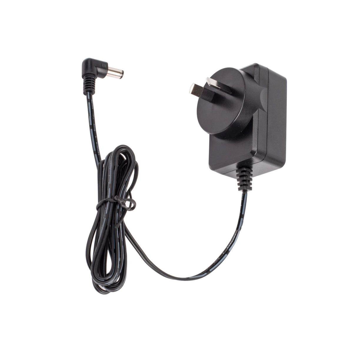Carson 12V DC 1000mA effects power supply with 2.1mm connector, designed for use with musical and audio equipment.