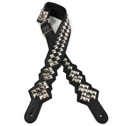 DSL Straps Metal Series RR Tribute Guitar Strap 2.5in - Black/Black