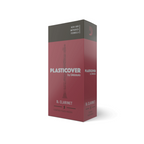 Rico plasticCOVER box of 5 Bb Clarinet reeds, brass and woodwind accessory, shown in a sealed package with reed details.