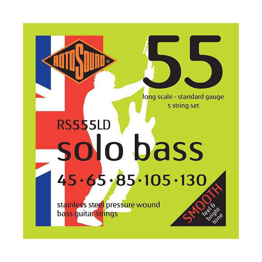 Rotosound RS555LD Pressure Wound 5 String 45-130 Electric Bass Guitar String Set