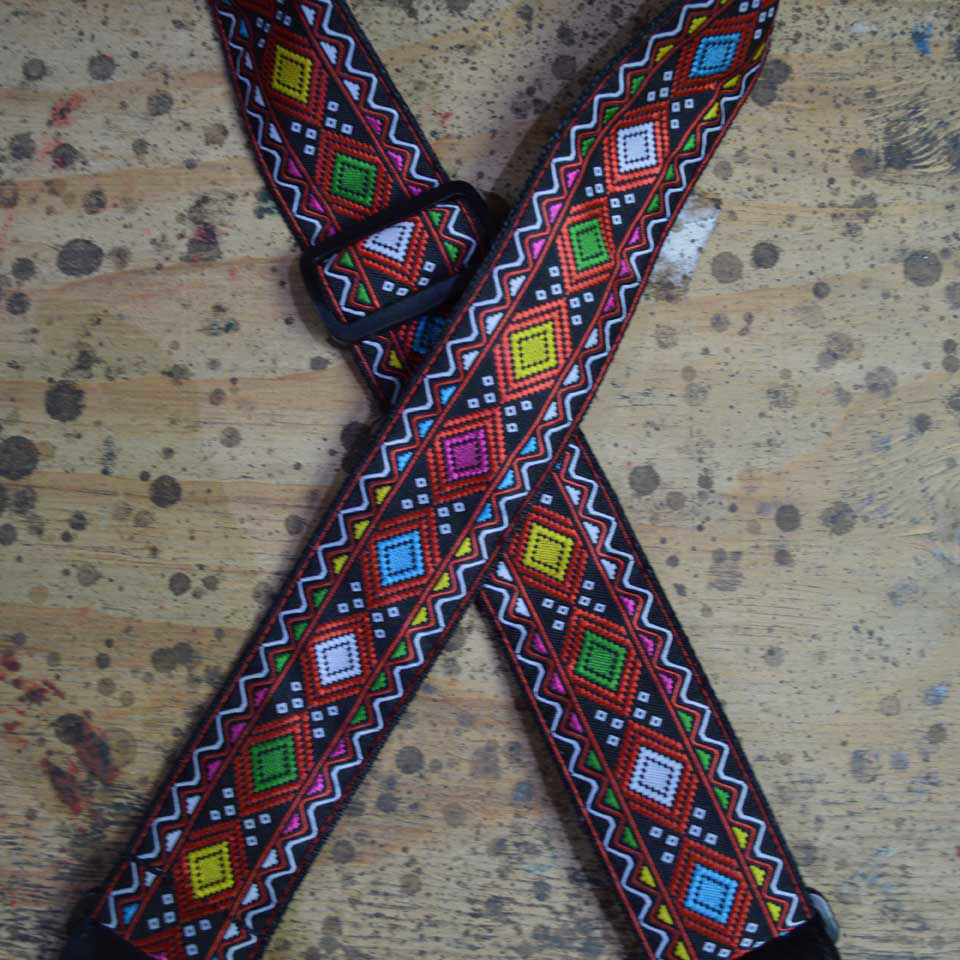 Colonial Leather Rag Strap Jacquard - Multi Coloured Squares