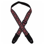 Colonial Leather Pink Trumpet Flowers Jacquard 50mm Webbing Guitar Strap