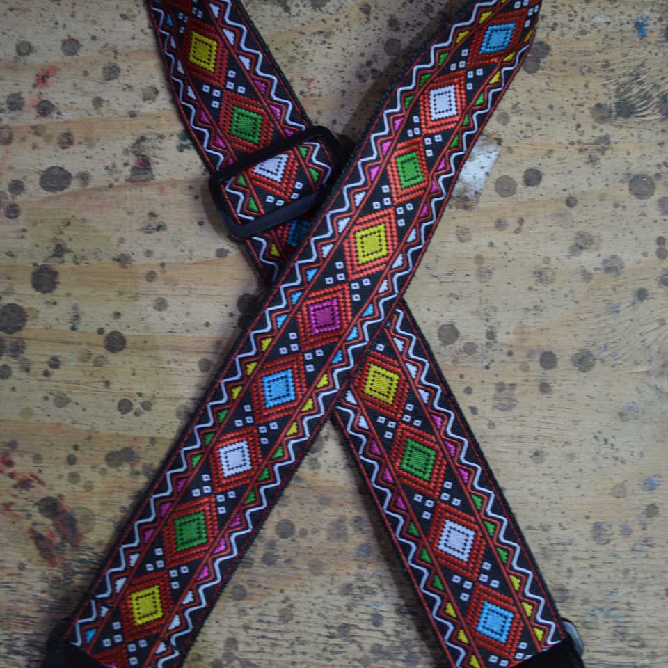 Colonial Leather Rag Strap Jacquard - Multi Coloured Squares