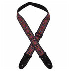 Colonial Leather Pink Trumpet Flowers Jacquard 50mm Webbing Guitar Strap