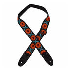 Colonial Leather Orange Daisy Jacquard 50mm Webbing Guitar Strap