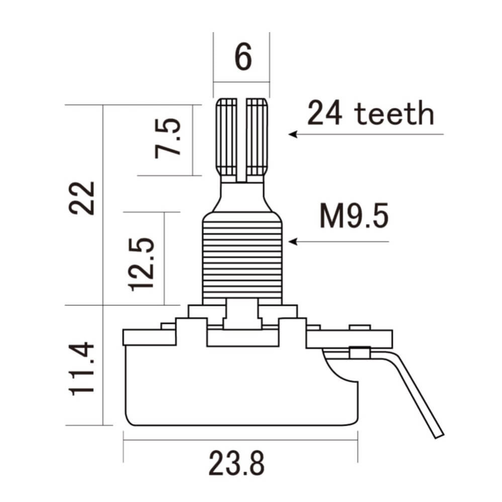 CTS Precision Linear Taper Split Shaft Pot - 500k