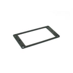 Black All Parts flat metal humbucker ring for guitar pickups, designed for easy installation and enhanced guitar aesthetics.