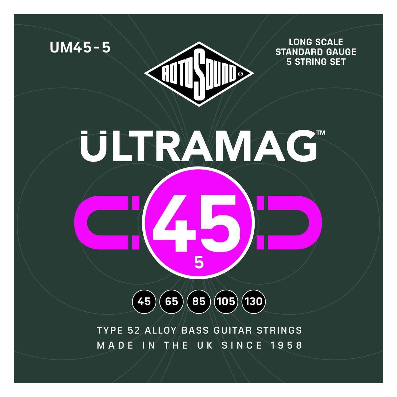 Rotosound UM455 Ultramag Bass 45-130 Electric Bass Guitar String Set
