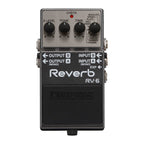 BOSS RV-6 Digital Reverb guitar effects pedal with control knobs and input/output jacks on a white background.