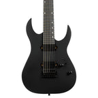 Spira S-407-MBK electric guitar with satin black finish, showcasing its sleek body and modern design.
