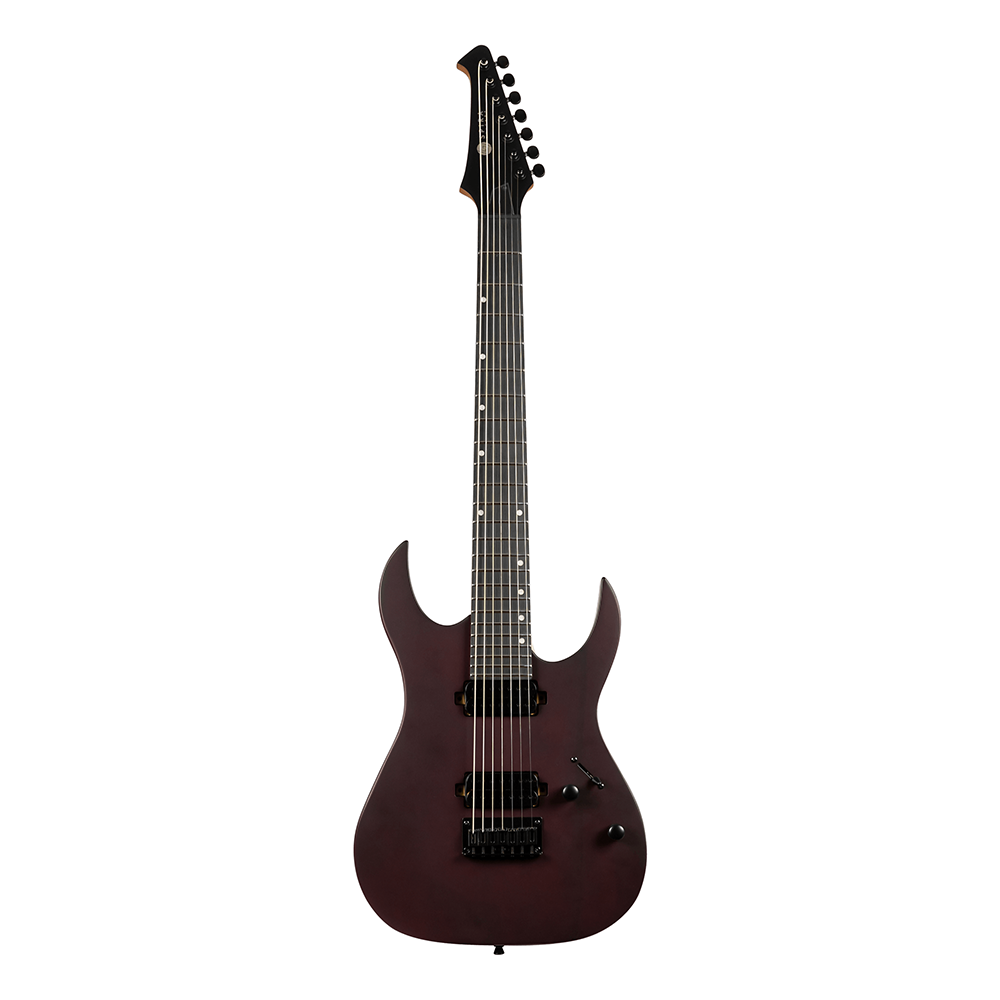 Spira S-407-MWR HH 7-string Electric Guitar with Ebony Fretboard in Satin Wine Red