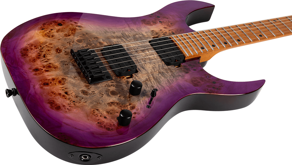 Spira S-450 TPP HH Electric Guitar with Roasted Maple Neck in Transparent Purple