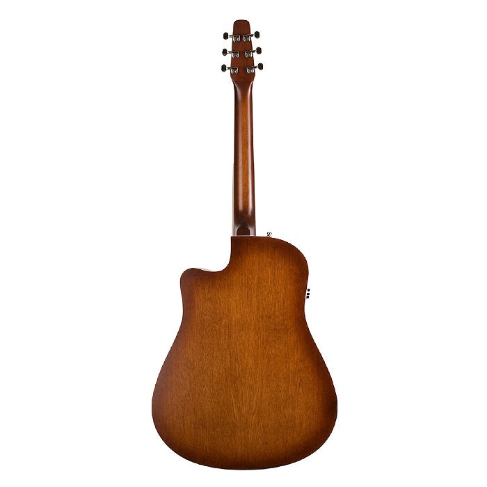 Seagull Entourage CW acoustic guitar with pickup in autumn burst finish, showing its body, fretboard, and soundhole.