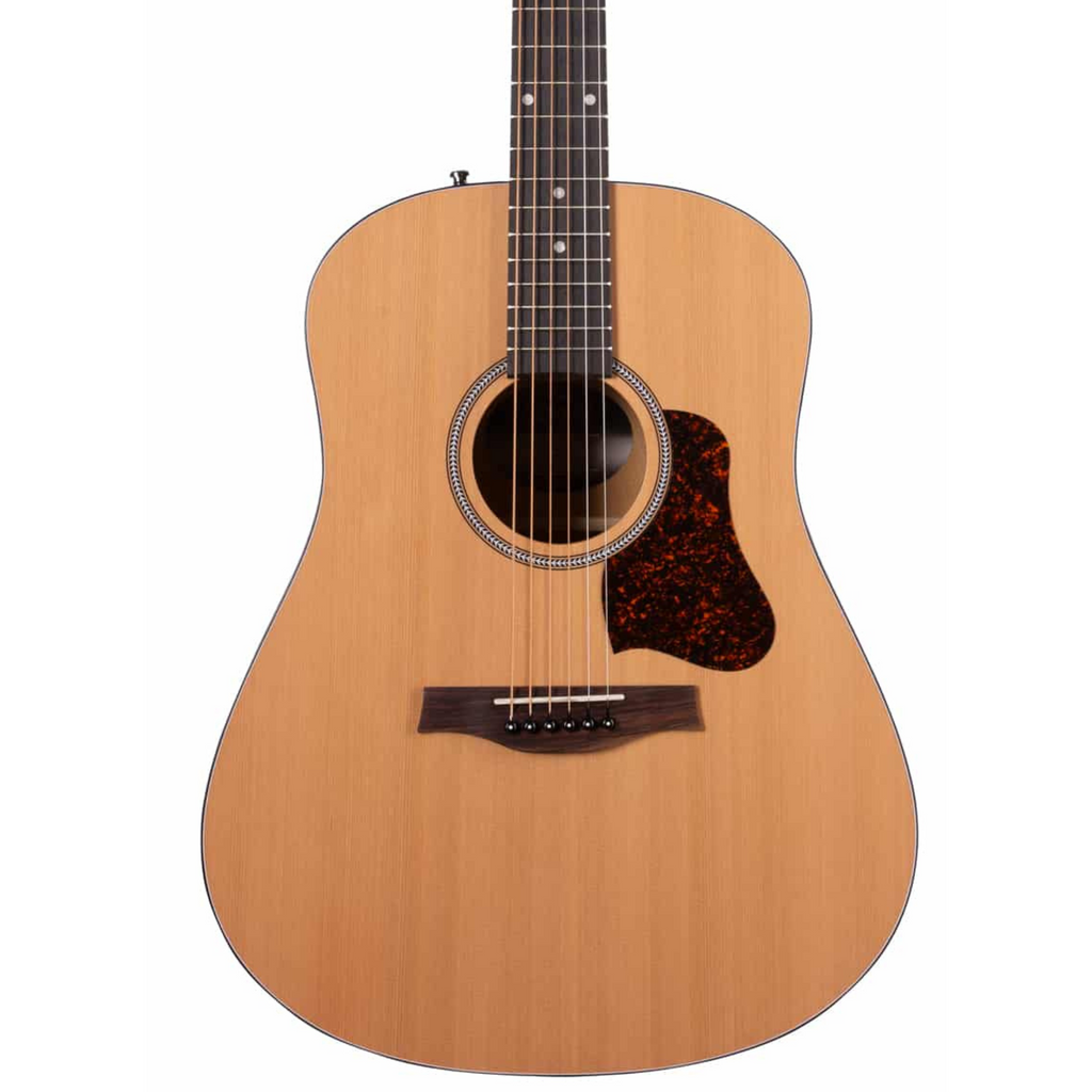 Seagull S6 Original acoustic guitar with pickup, showcasing its natural wood finish and six-string design.