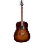 Seagull S6 Original QI acoustic guitar in burnt umber wood with a smooth body and natural wood finish, showing the front view.