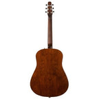 Left-handed Seagull S6 Original acoustic guitar with a natural wood finish, showcasing the body and fretboard details.