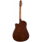 Seagull Coastline S6 Slim CW Spruce acoustic guitar with pickup and carrying bag, showcasing its slim body and spruce top.
