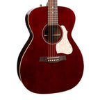 Seagull M6 LTD Ruby Red CH EQ acoustic guitar with a glossy finish and cutaway body, showcasing its elegant design and wooden details.