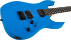 Spira S-400 MBL HH electric guitar with satin blue finish and ebony fretboard, showcasing sleek body and hardware details.