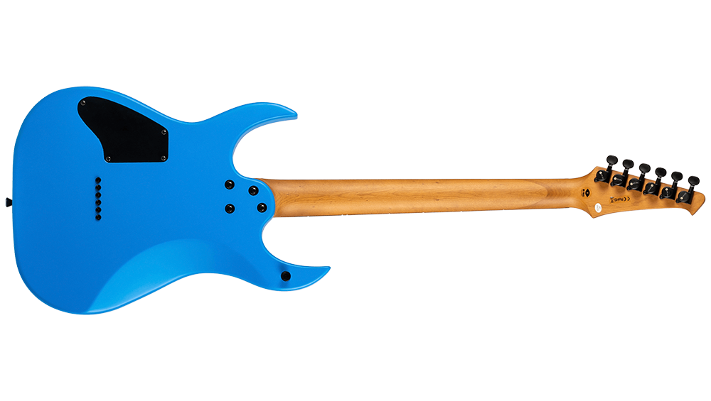 Spira S-400 MBL HH electric guitar with satin blue finish, ebony fretboard, and sleek body design.