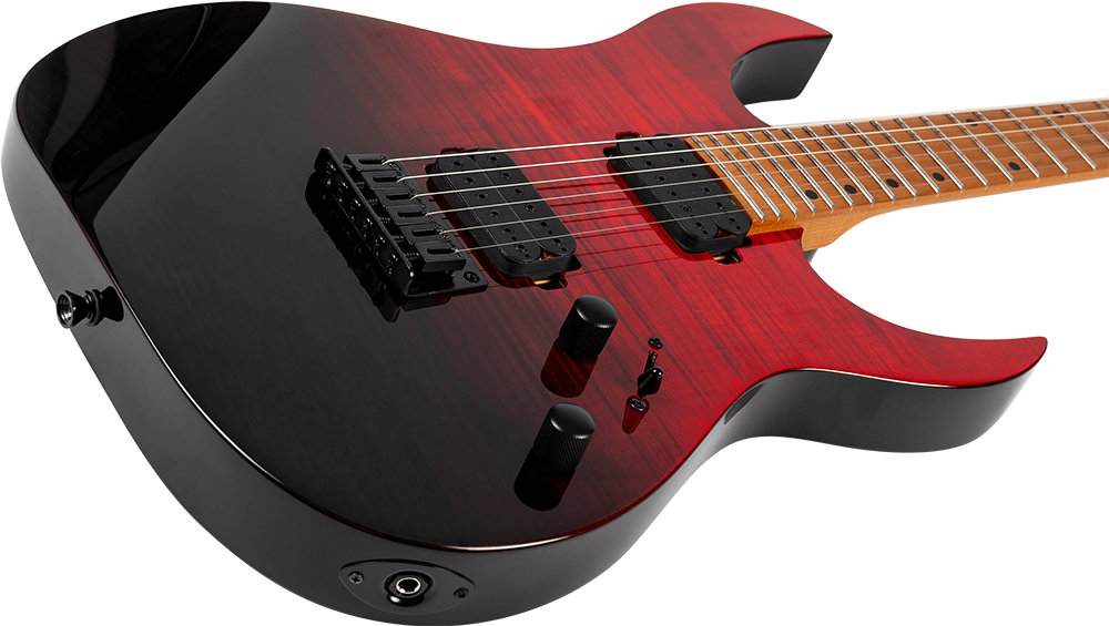 Spira S-450 TRD HH Electric Guitar with Roasted Maple Neck in Transparent Red-Black