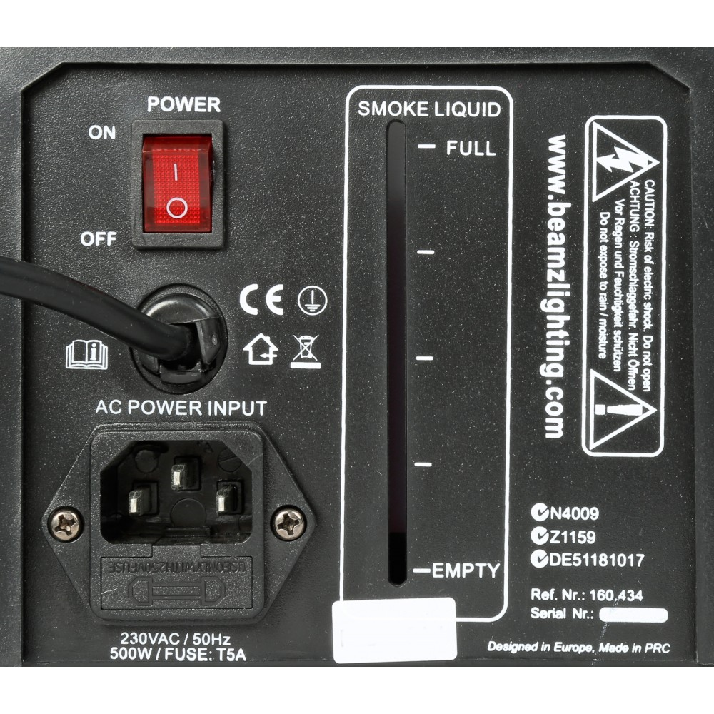 BeamZ S500 Compact 500W 0.4L Smoke Machine