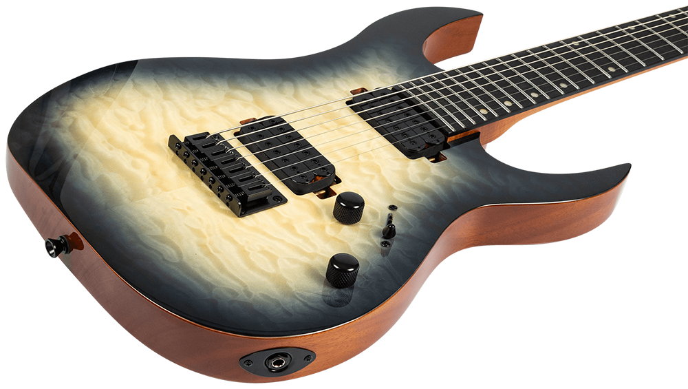 Spira S-507 QGY E HH 7-string Electric Guitar with Roasted Maple Neck in Trans Grey