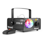 Beamz S700-JB smoke machine with LED jelly ball, 700W atmospheric effects device, producing fog and colorful light displays.