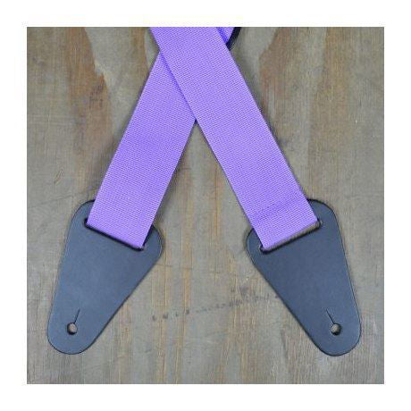 Colonial Leather Purple Webbing With Heavy Duty Leather Ends Guitar Strap