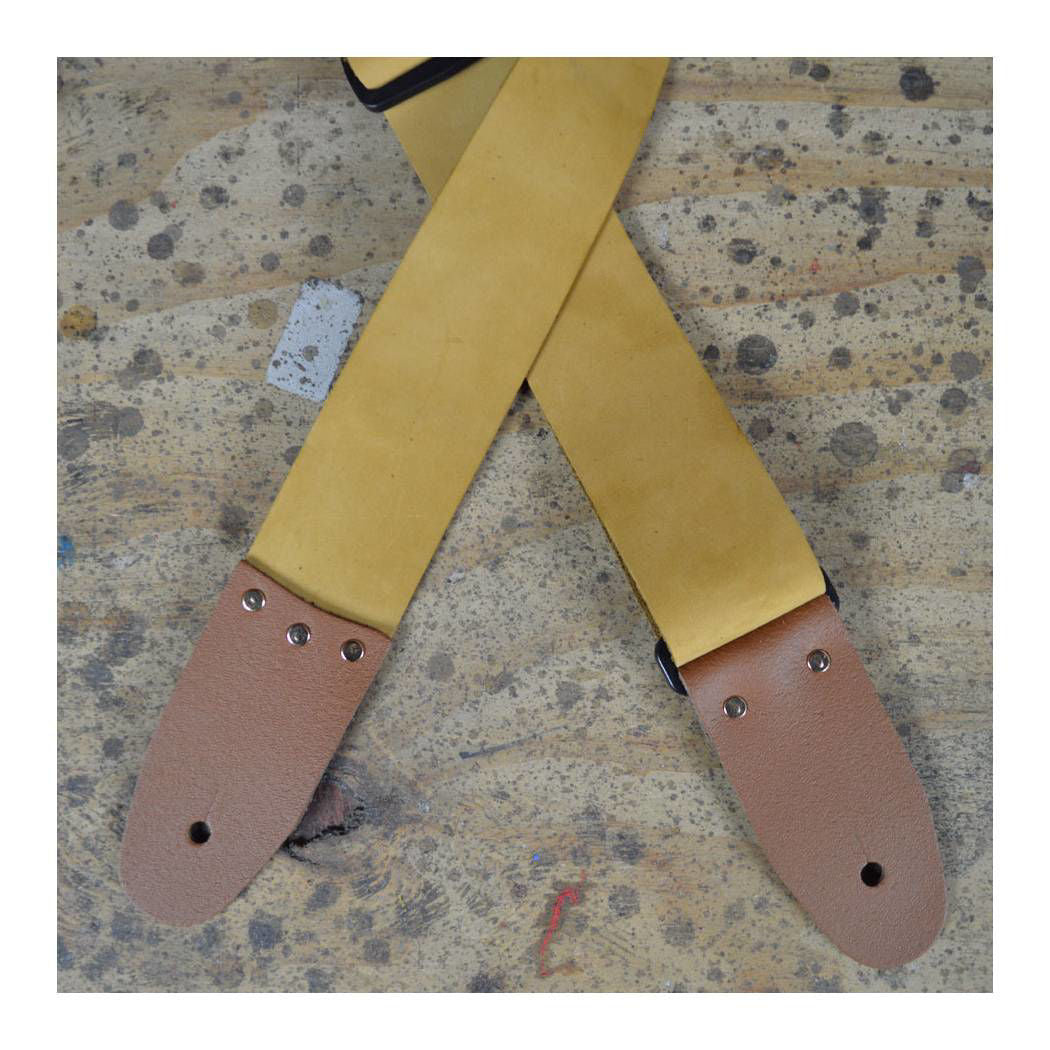 Colonial Leather 2.0 inch Soft Leather Slide Adjustable Guitar Strap - Tan