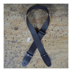 Colonial Leather 2.0 inch Soft Leather Slide Adjustable Guitar Strap - Black