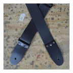 Colonial Leather 2.0 inch Soft Leather Slide Adjustable Guitar Strap - Black