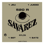Savarez 520R Red Traditional Classical Strings set with nylon trebles and steel basses on a classical guitar