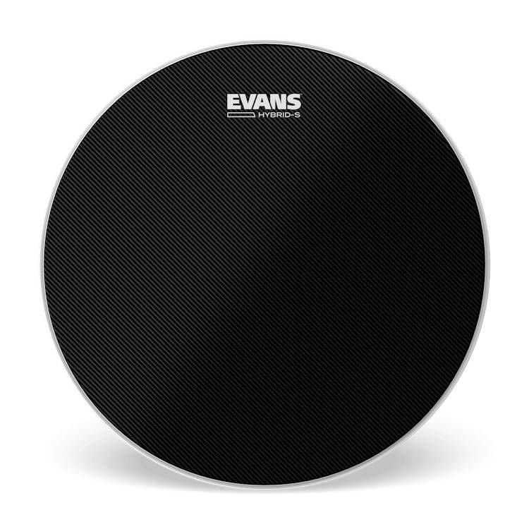 Evans Hybrid-S Black Marching Snare Drum Head, 14 Inch