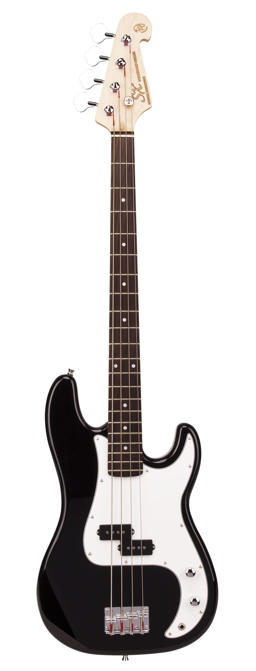 SX PB Style bass guitar and amplifier pack in black with a bass guitar and amp setup, ideal for beginner or practice use.