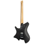 Strandberg Salen Classic 6 Tremolo electric guitar in black with sleek body and modern design, showcasing its headstock and fretboard.
