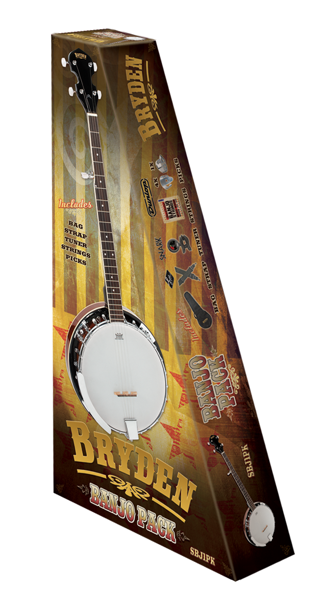 Bryden SBJ1PK 5-String Banjo Pack - Tobacco Sunburst