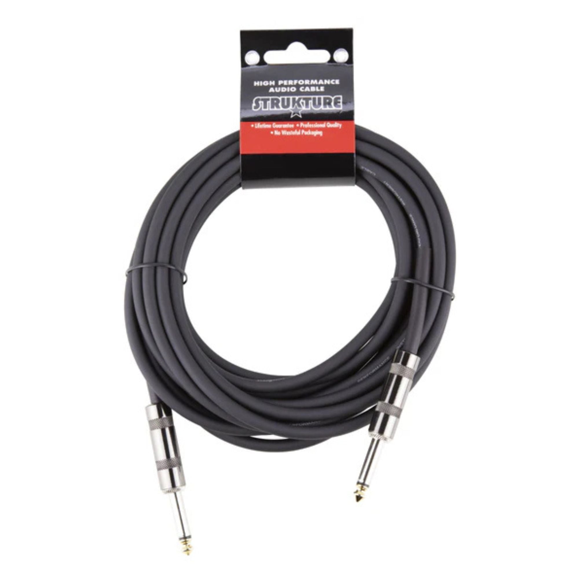 Strukture 18.6ft guitar instrument cable with 1/4 inch connectors, flexible and durable for professional guitar setups.
