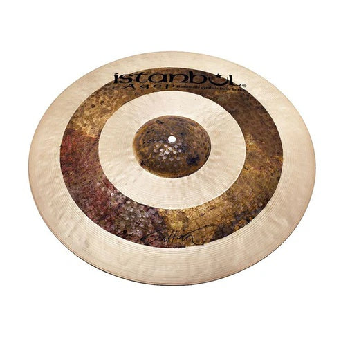 Istanbul Agop Sultan Crash cymbal, single cymbal, showing its bronze surface and branding, used for percussion in drum kits.