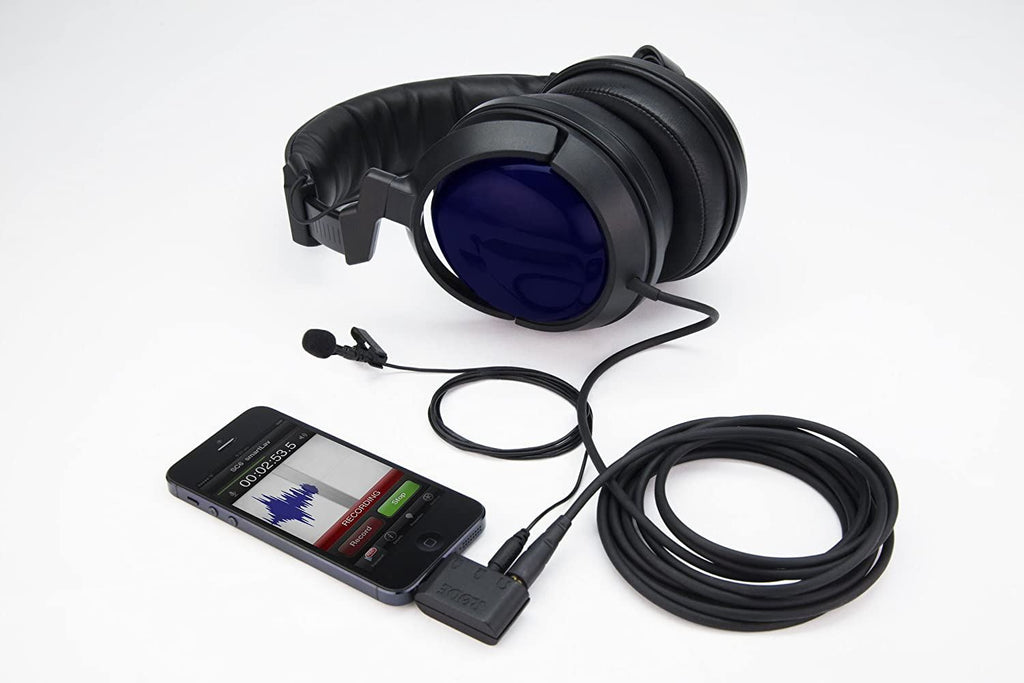RODE SC6 dual TRRS input and headphone out adapter for SmartLav microphones, showing connection ports and compact design.