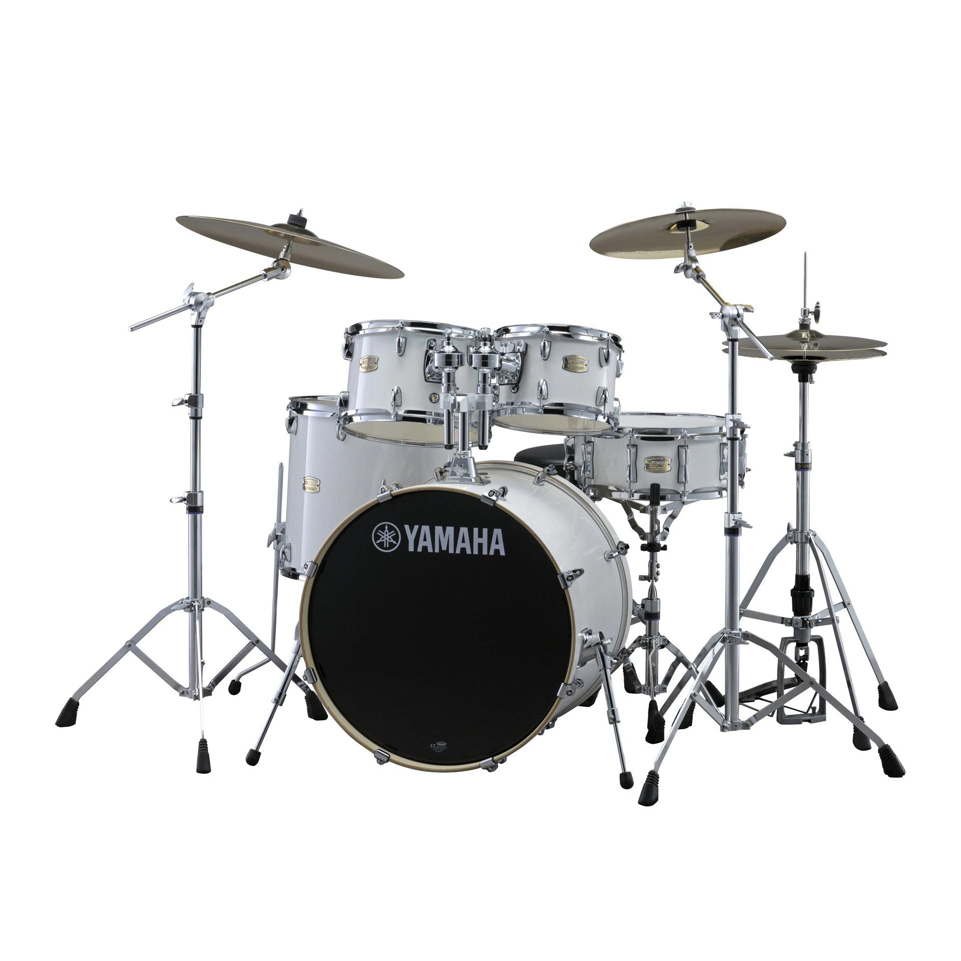 Yamaha SCB20PST Stage Custom Fusion Birch Acoustic Drum Kit with 20in Bass Drum in Pure White plus PST5 Cymbals