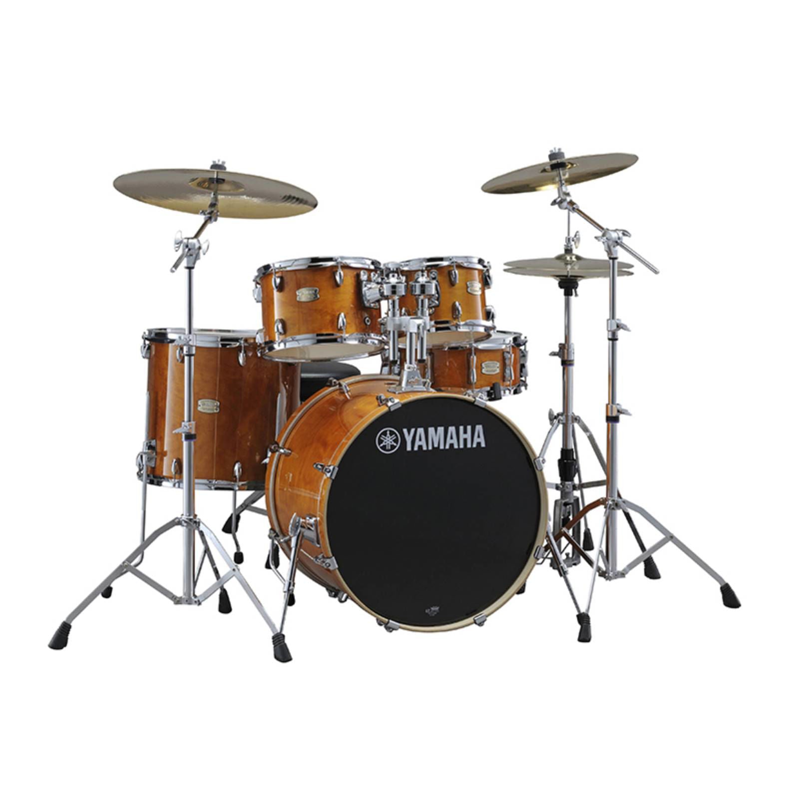 Yamaha SCB22PST Stage Custom Euro Birch Acoustic Drum Kit with 22in Bass Drum in Honey Amber plus PST5 Cymbals