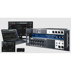 Soundcraft Ui16 16-channel digital mixer with wireless control, showing the front panel and input channels.
